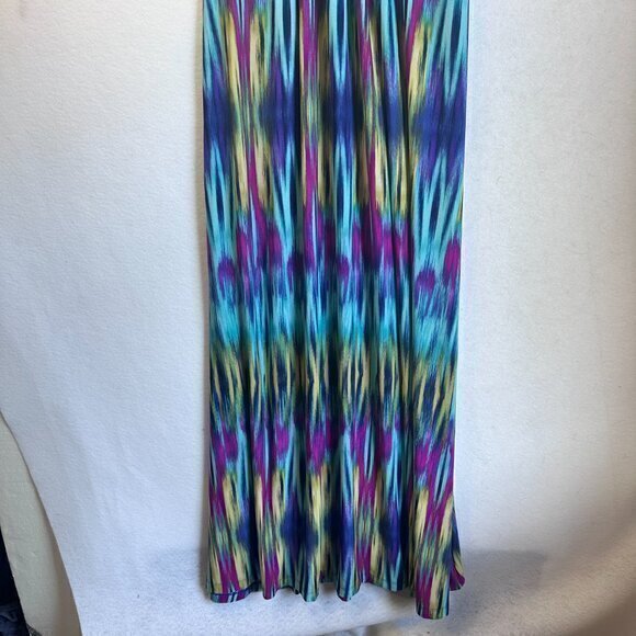 John Paul Richard dress women L Maxi sleeveless v neck blue purple 70's 80's‎ - Picture 2 of 6
